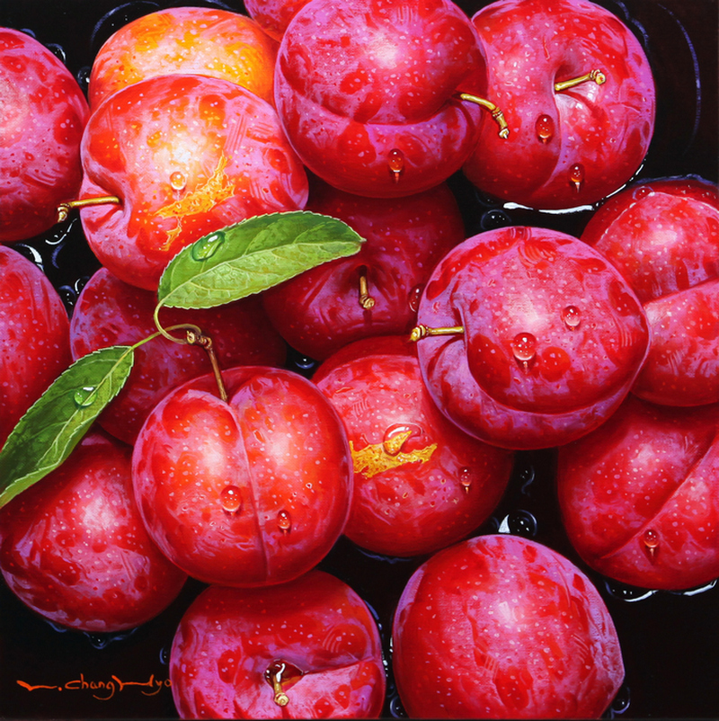 [No 1004]  자두-풍요. 45.5 X 45.5 .Oil on canvas.2024.JPG