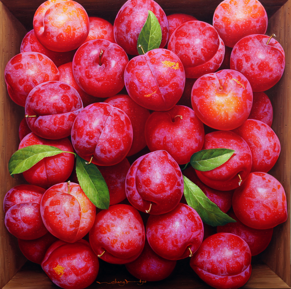 [No 1032] 자두-풍요 91 X 91 .Oil on canvas .2024.JPG